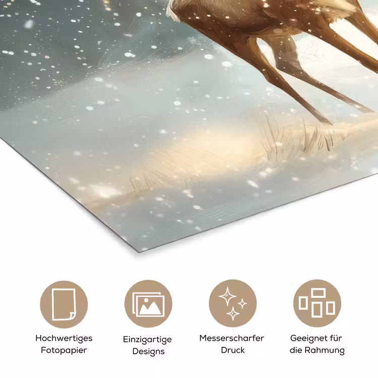 Kerstmagie - Winterwoud - Rendier poster papier klein -tcloseup_DE