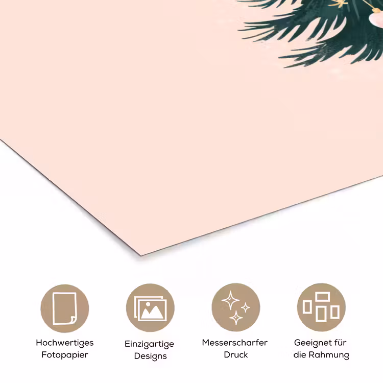 Christmas Season - Kerst - Kerstboom - Roze poster papier klein -tcloseup_DE