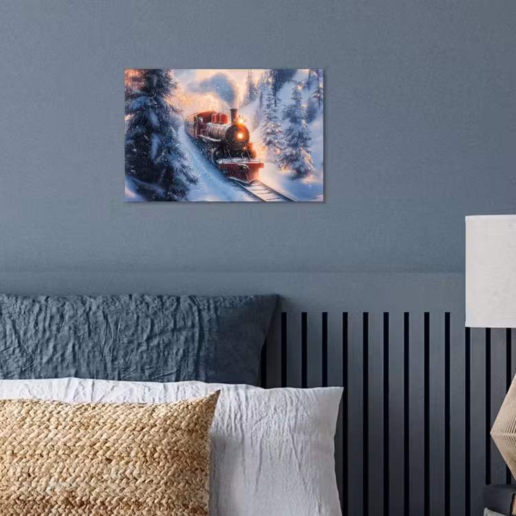 Kersttrein - Sneeuw - Winter - Kerst poster papier klein -sfeer2