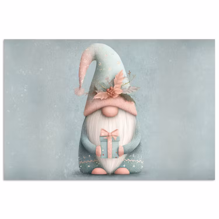 Kerstgnome - Cadeau - Groen poster papier klein -3d