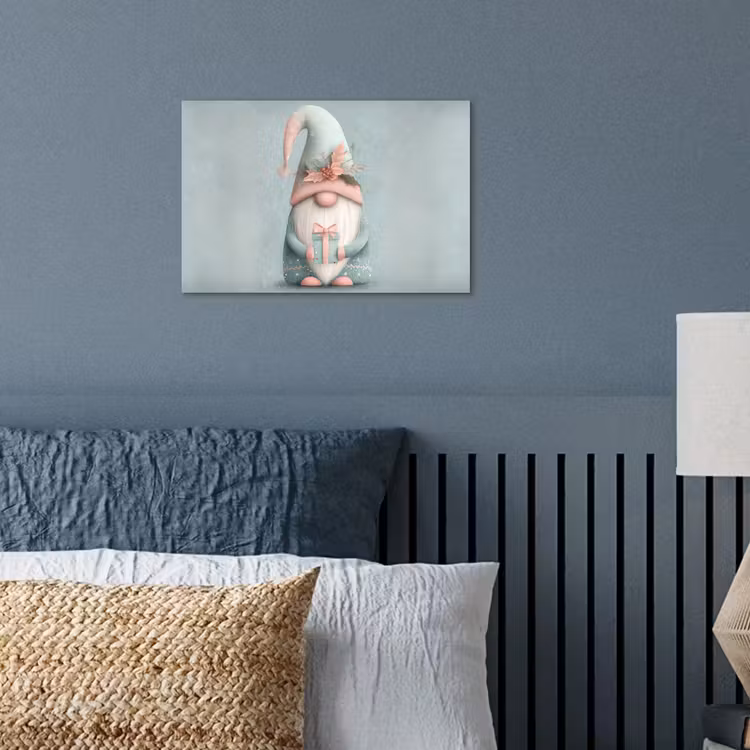 Kerstgnome - Cadeau - Groen poster papier klein -sfeer2