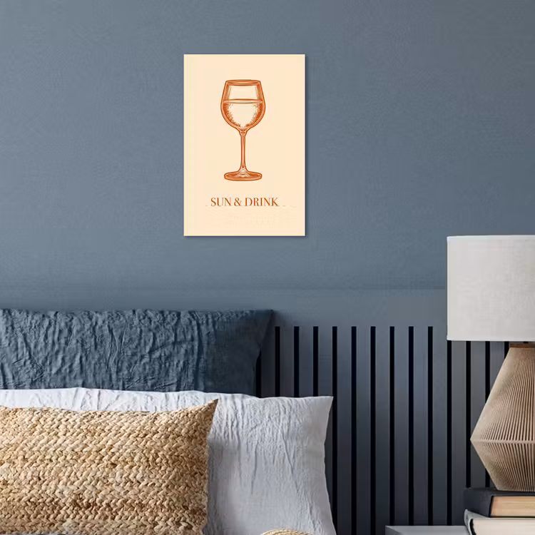 Wijn - Zomer - Quote - Oranje poster papier klein -sfeer2