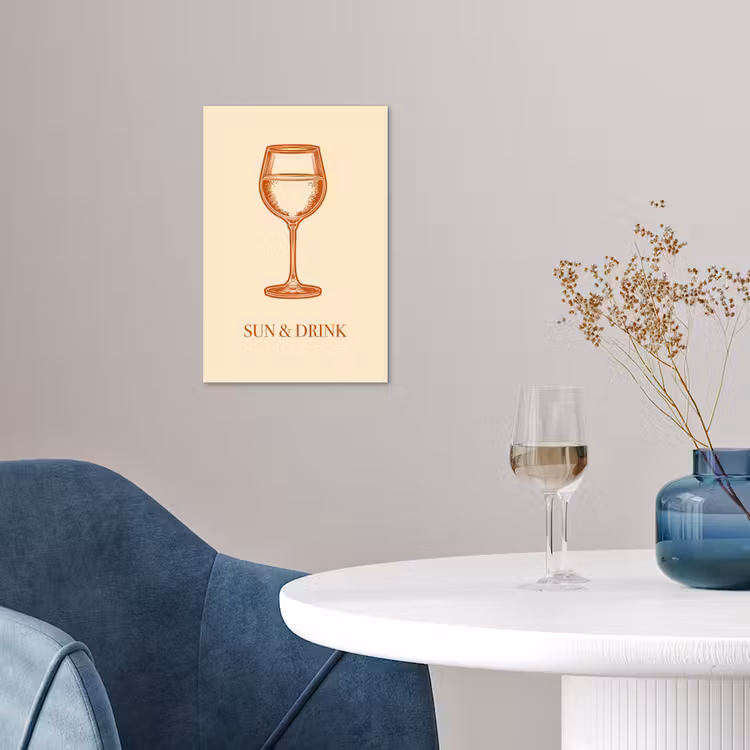 Wijn - Zomer - Quote - Oranje poster papier klein -sfeer3