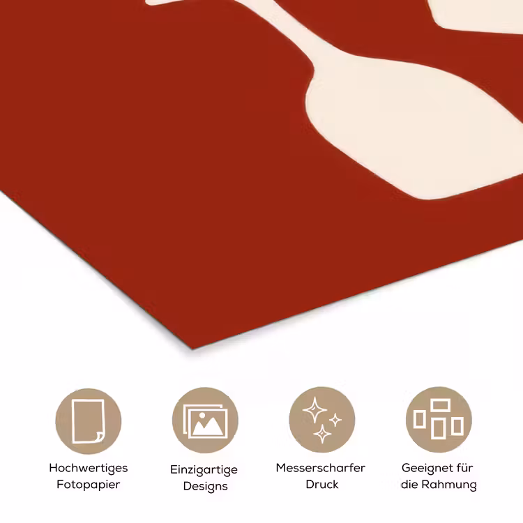 Wijnglazen - Silhouetten - Wit poster papier klein -tcloseup_DE