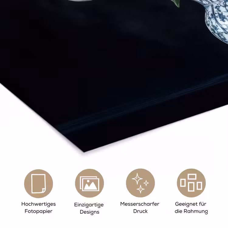 Wit - Bloemen - Tulpen - Vaas poster papier klein -tcloseup_DE