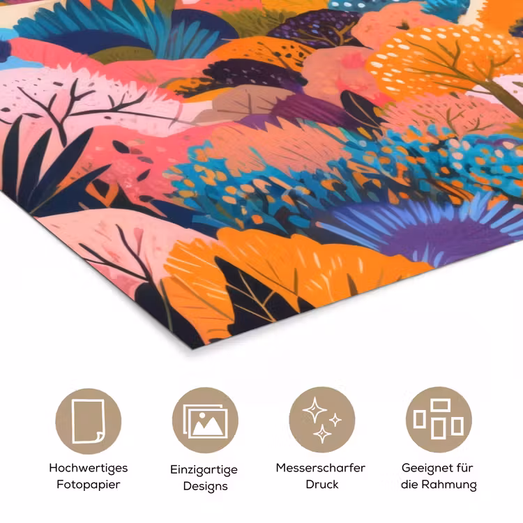 Witte bergtop - Modern - Kleurrijk poster papier klein -tcloseup_DE