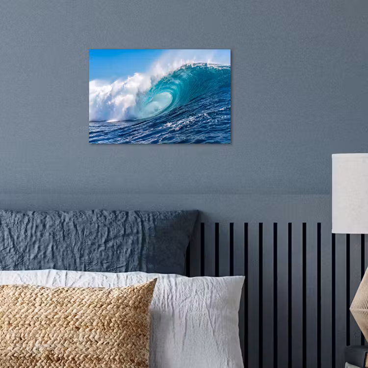 Golf - Oceaan - Water - Dynamisch - Blauw poster papier klein -sfeer2