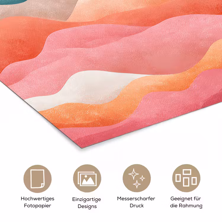 Golven - Kleurrijk - Abstract poster papier klein -tcloseup_DE