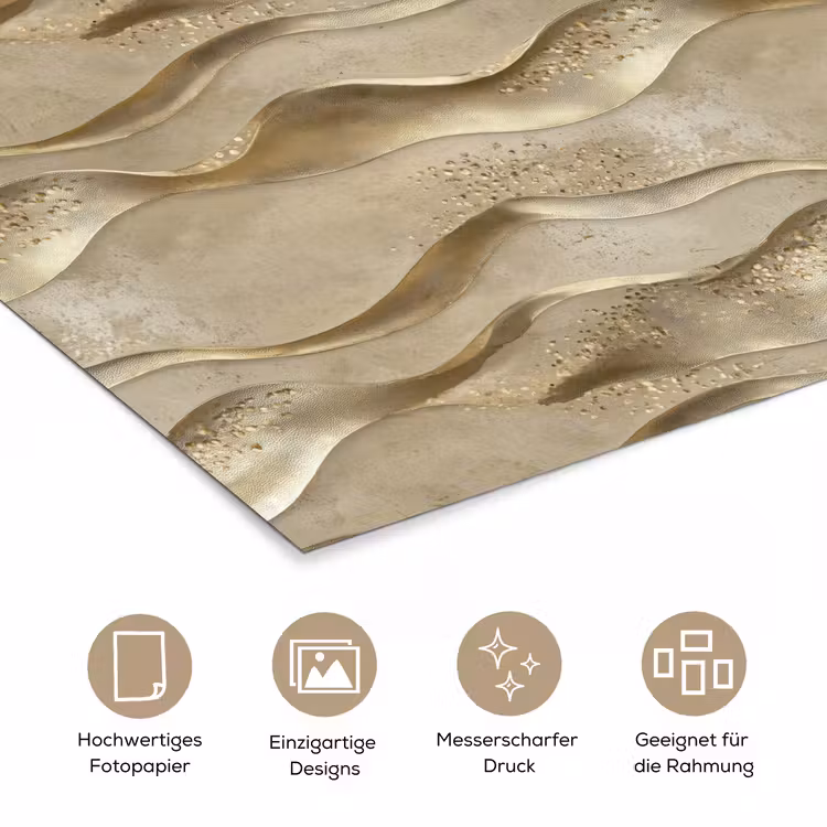Golven - Patroon - Goud poster papier klein 62 -tcloseup_DE