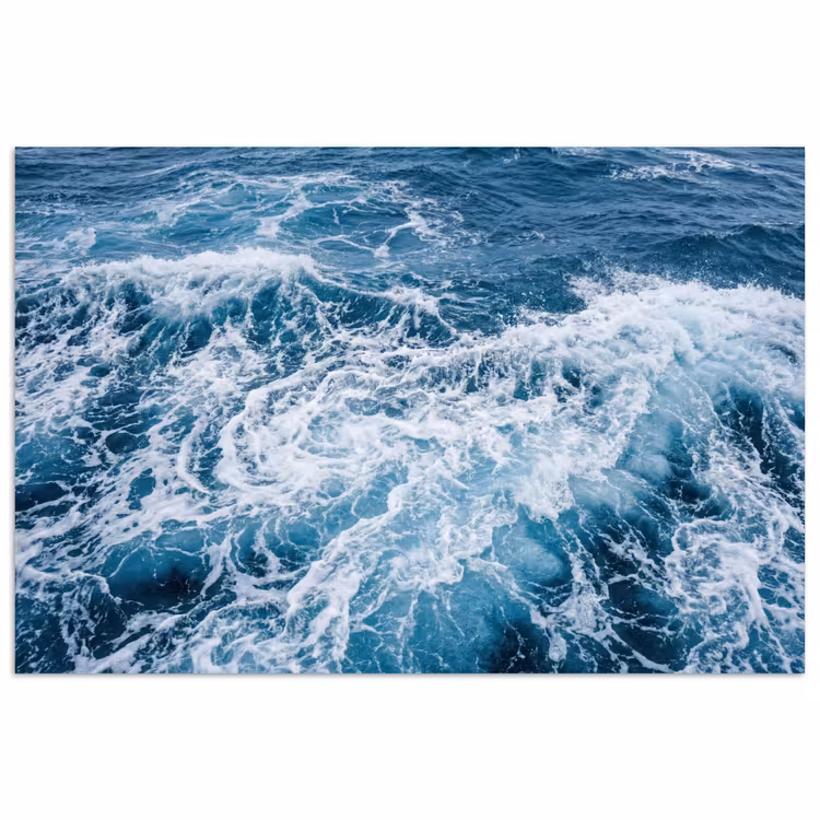 Golven - Oceaan - Blauw poster papier klein -3d