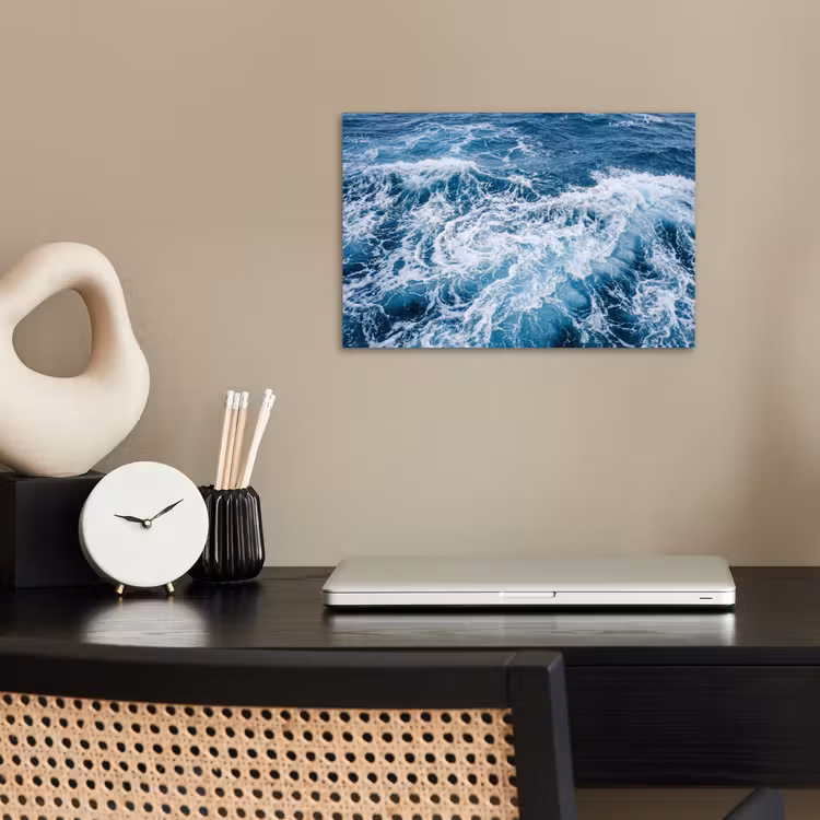 Golven - Oceaan - Blauw poster papier klein -sfeer1