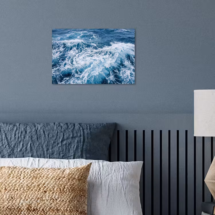 Golven - Oceaan - Blauw poster papier klein -sfeer2