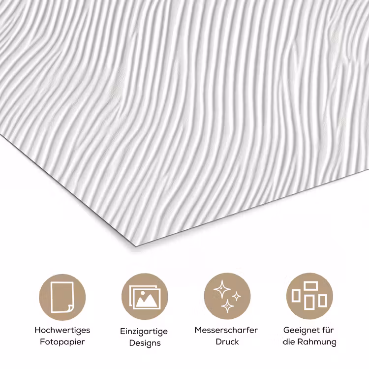 Golven - Ribbels - Wit poster papier klein 62 -tcloseup_DE