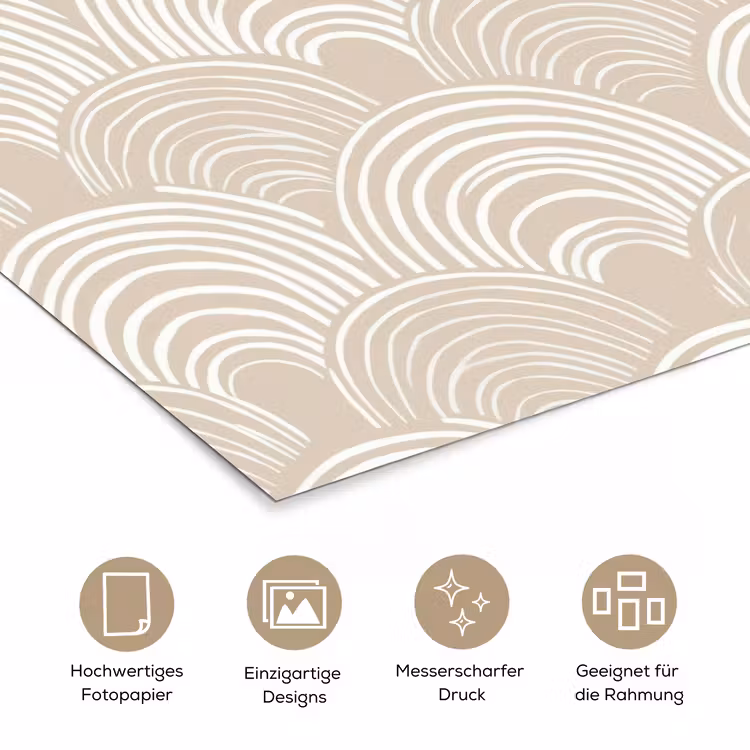 Golven - Structuur - Beige poster papier klein 62 -tcloseup_DE