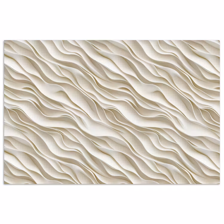 Golven - Wit - Minimalistisch poster papier klein 62 -3d