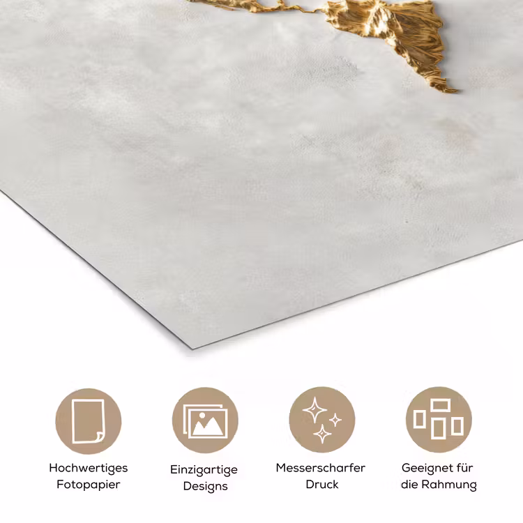 Wereldkaart - Artistiek - Grillige textuur poster papier klein -tcloseup_DE
