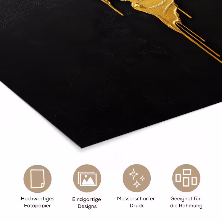 Wereldkaart - Lange druppels - Contrast poster papier klein -tcloseup_DE