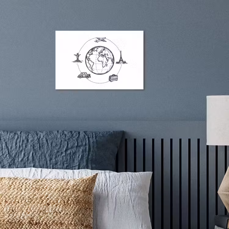 Wereldkaart - Beelden - Reis poster papier klein -sfeer2