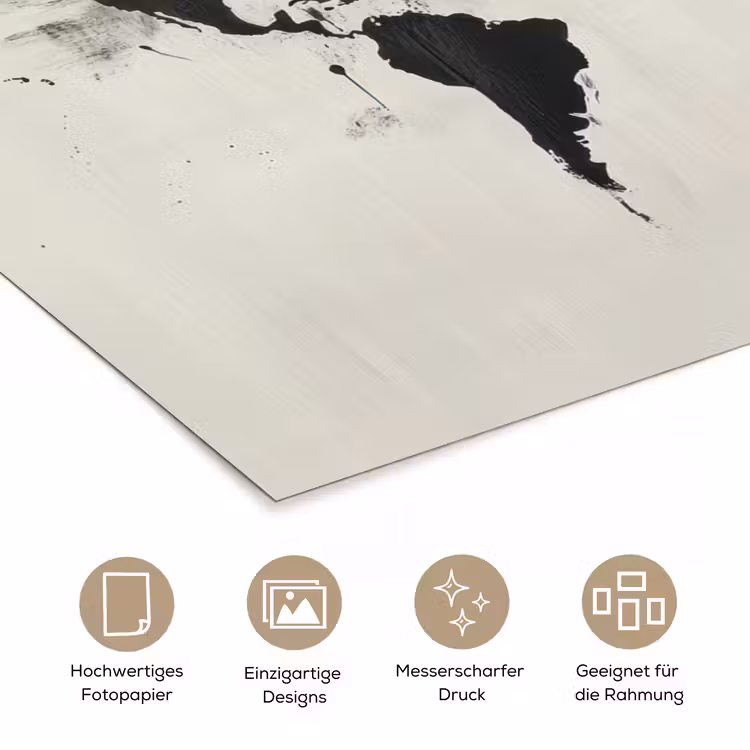 Wereldkaart - Textuur - Verf poster papier klein -tcloseup_DE