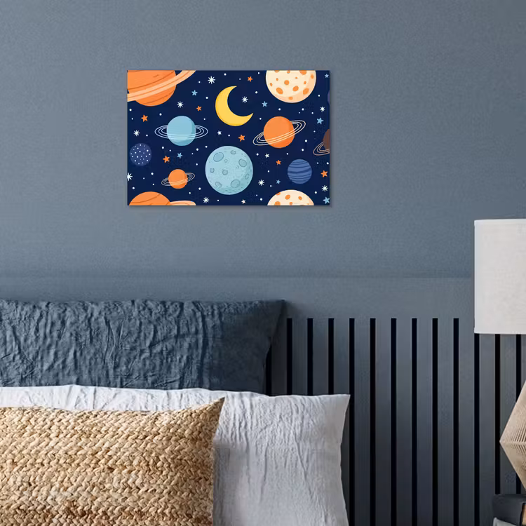 Ruimte - Planeten - Kleurrijk poster papier klein -sfeer2