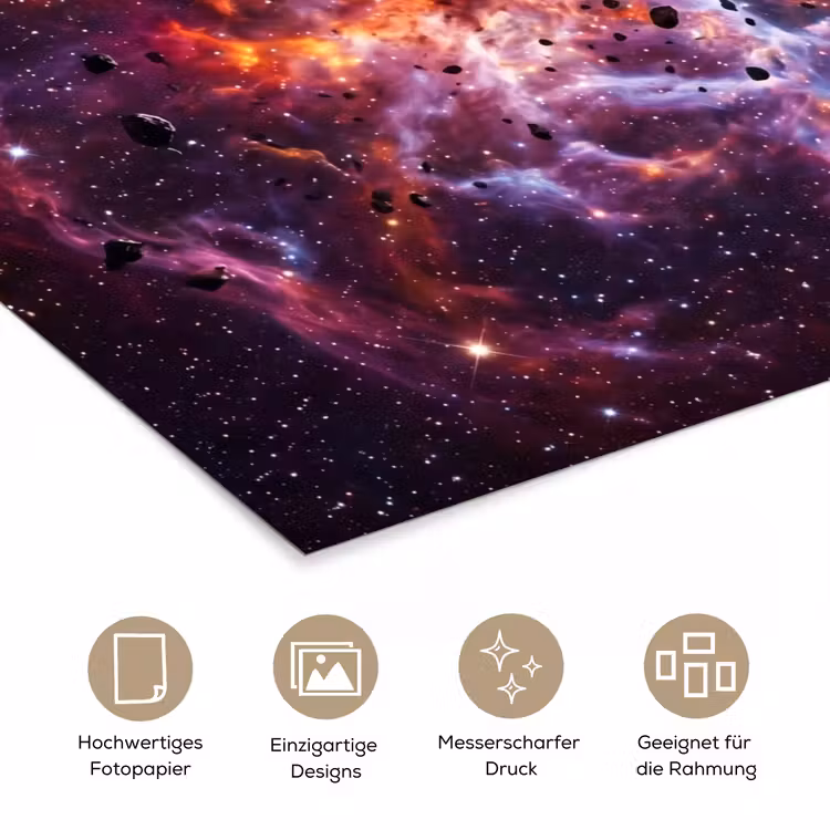 Space - Stars - Abstract - Colorful poster papier klein -tcloseup_DE