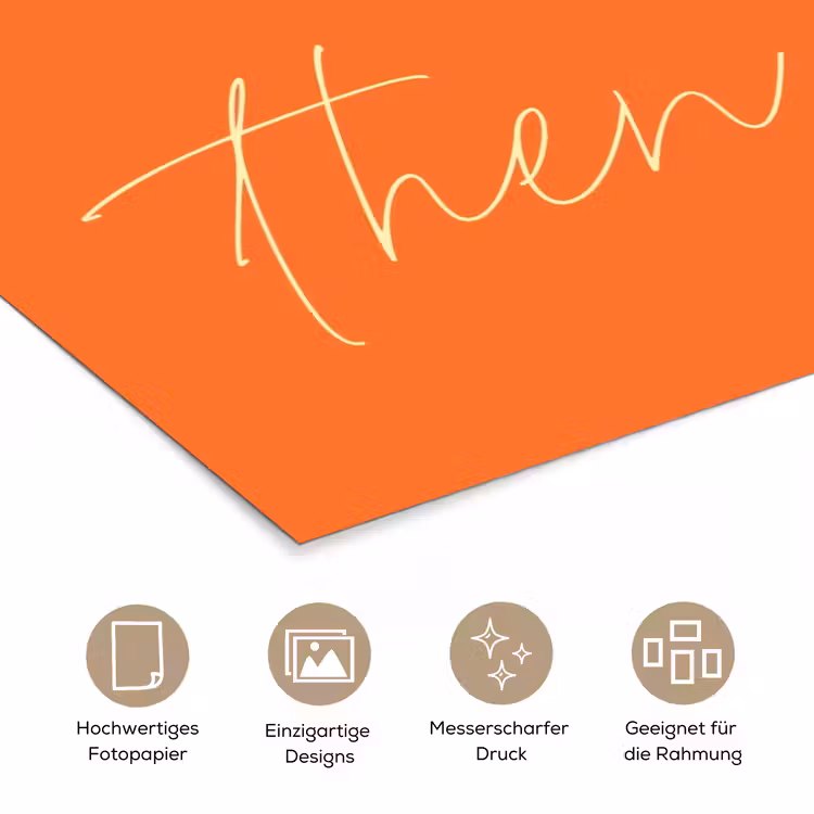 If not now then when - Oranje - Geel - Levendig poster papier klein -tcloseup_DE