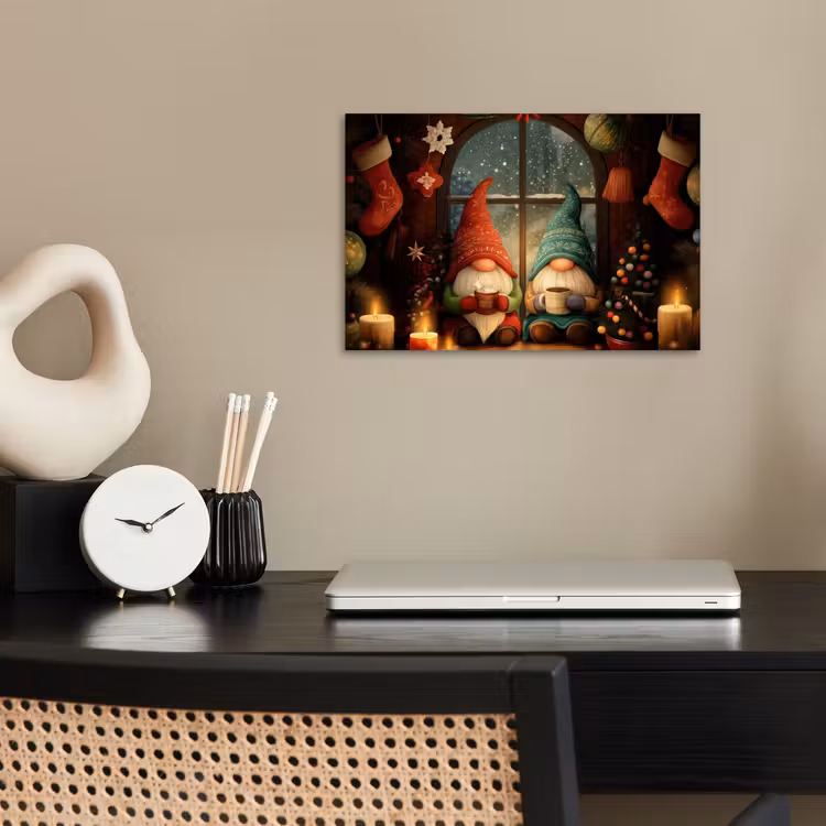 Gnooms - Kerst - Raam - Kleurrijk poster papier klein -sfeer1