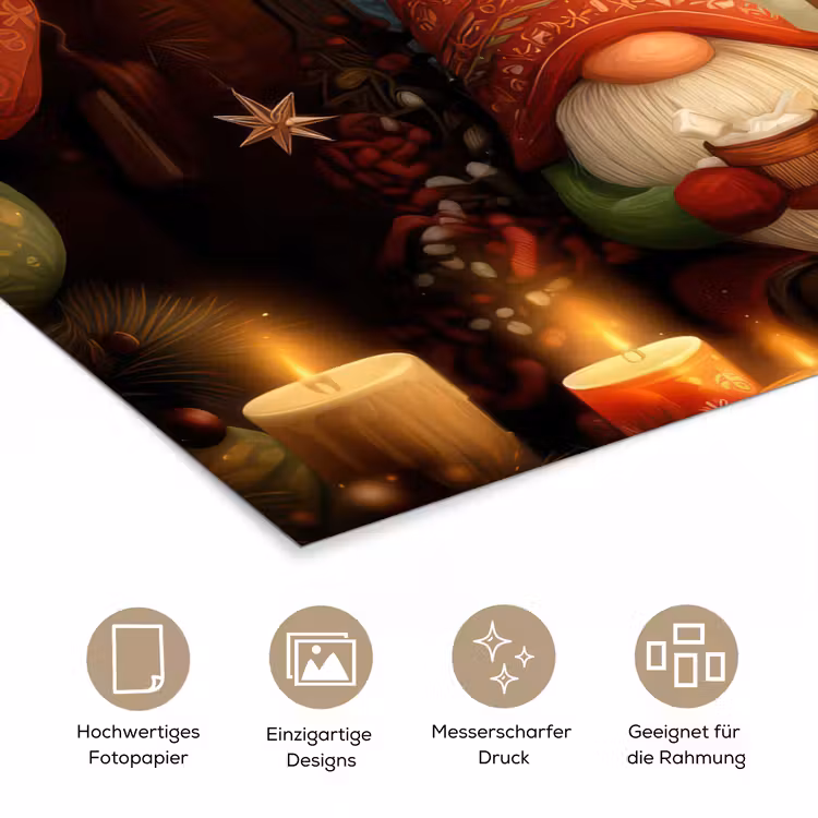 Gnooms - Kerst - Raam - Kleurrijk poster papier klein -tcloseup_DE