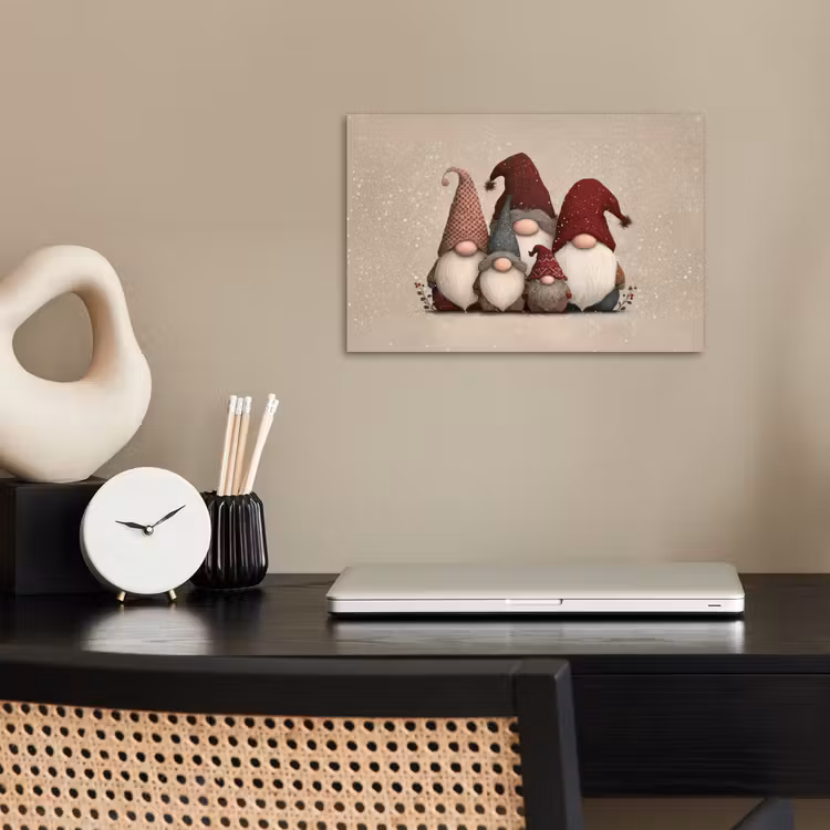 Kabouters - Kerst - Sneeuw - Puntmutsen poster papier klein -sfeer1