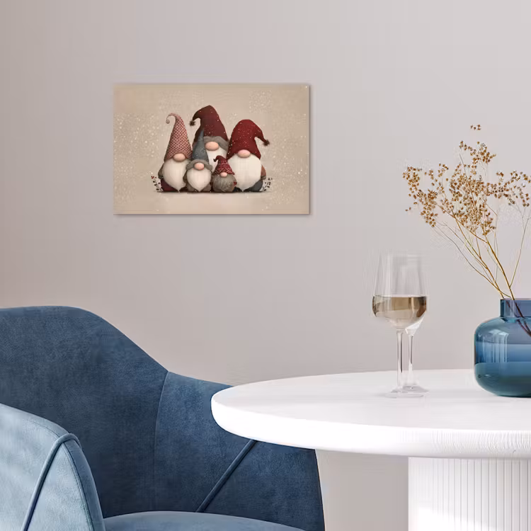 Kabouters - Kerst - Sneeuw - Puntmutsen poster papier klein -sfeer3