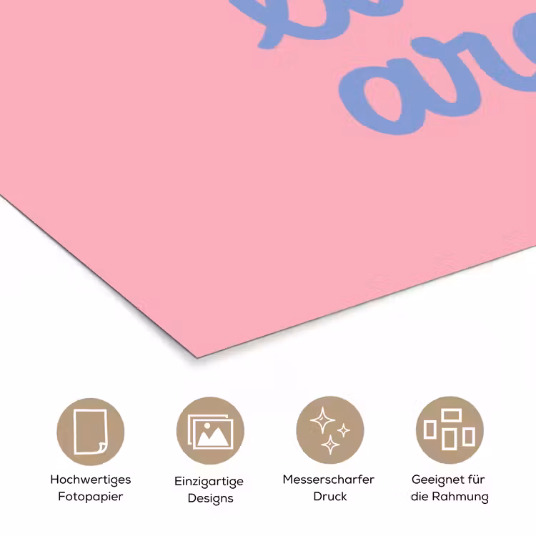 How lucky are we - Klavervier - Roze - Blauw poster papier klein -tcloseup_DE