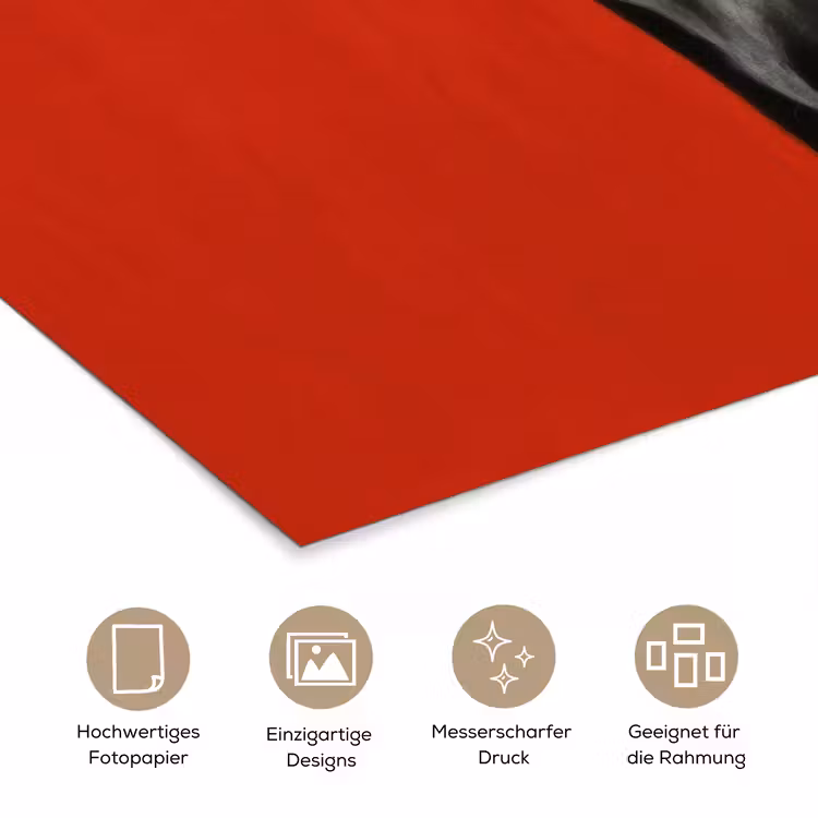 Windhond - Minimalistisch - Rood poster papier klein -tcloseup_DE