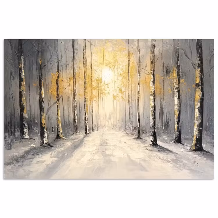 Winter - Abstract - Sneeuw - Natuur - Zon poster papier klein -3d