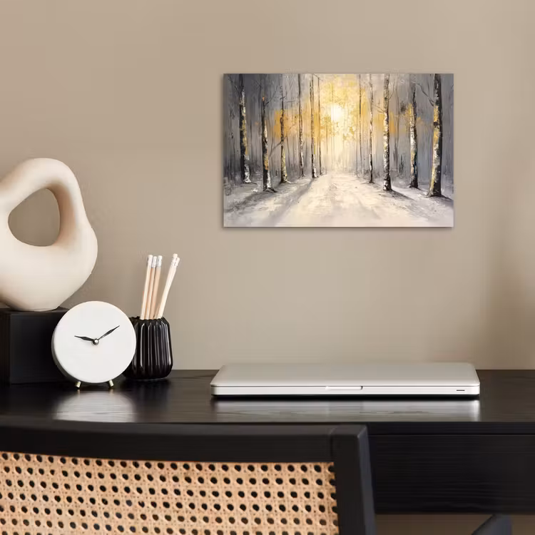Winter - Abstract - Sneeuw - Natuur - Zon poster papier klein -sfeer1