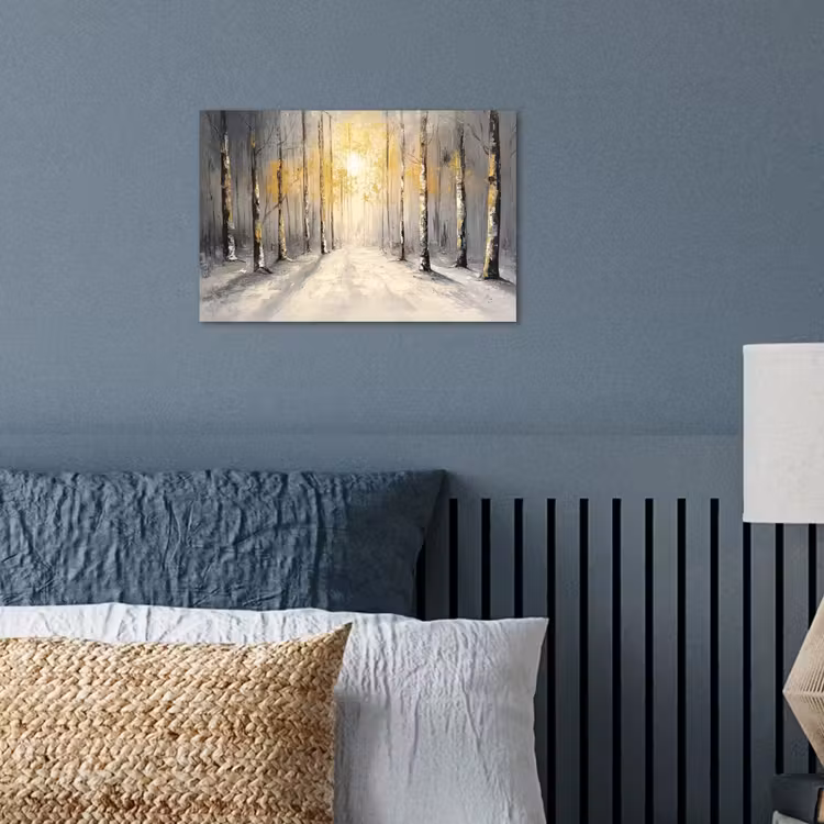 Winter - Abstract - Sneeuw - Natuur - Zon poster papier klein -sfeer2