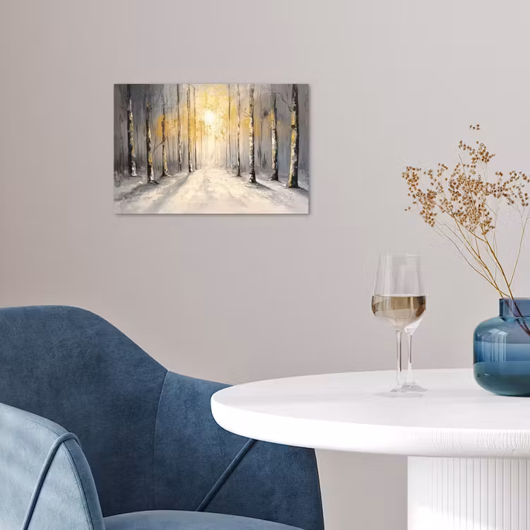 Winter - Abstract - Sneeuw - Natuur - Zon poster papier klein -sfeer3