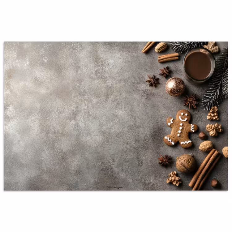 Winter - Kerst - Beton - Gingerbread man poster papier klein -3d
