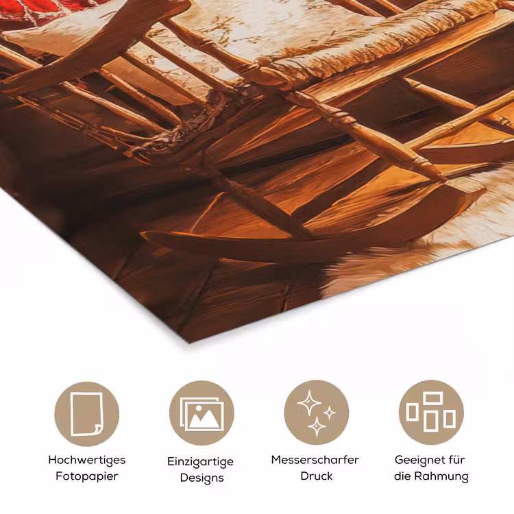 Winter - Kerst - Huis - Openhaard poster papier klein -tcloseup_DE