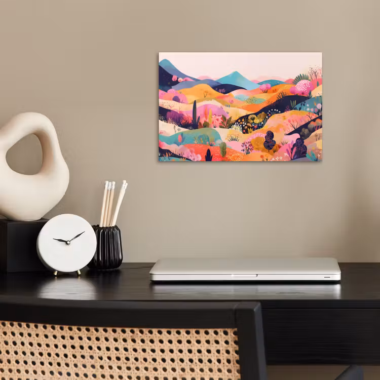 Golvende heuvels - Abstracte planten - Dromerig poster papier klein -sfeer1