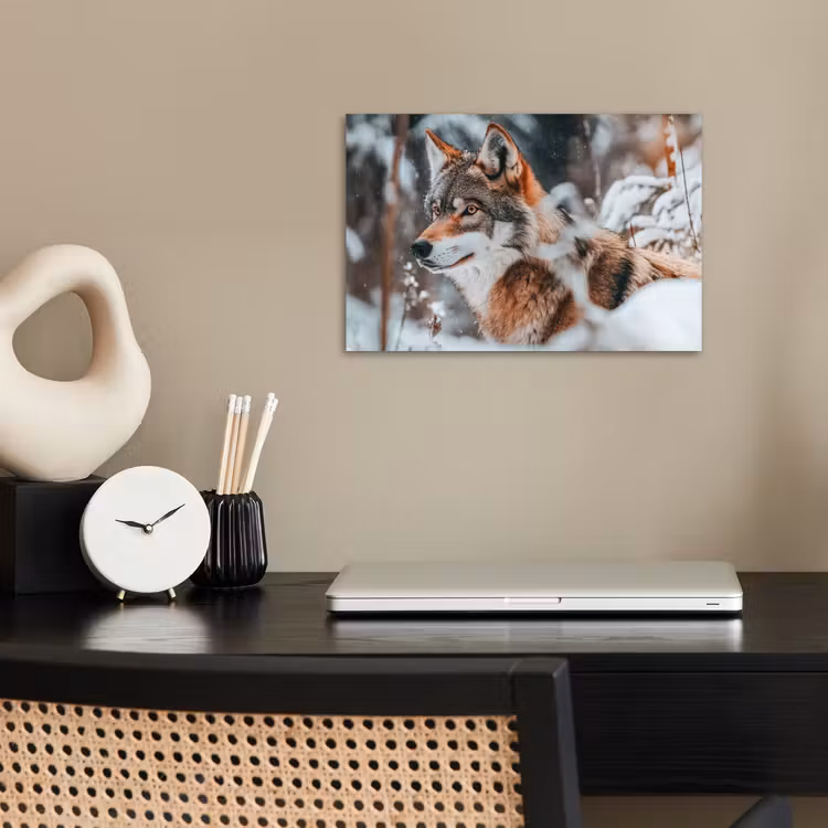 Wolf - Sneeuw - Winter - Dieren - Natuur - Sneeuw poster papier klein -sfeer1