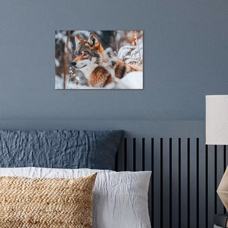 Wolf - Sneeuw - Winter - Dieren - Natuur - Sneeuw poster papier klein -sfeer2