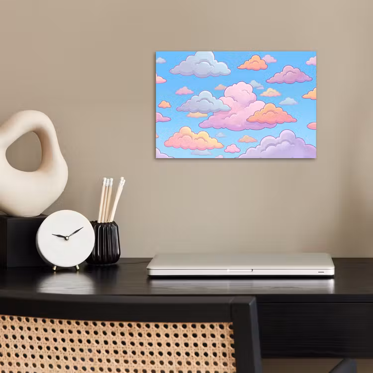 Wolk - Lucht - Natuur - Illustratie - Pastel poster papier klein -sfeer1