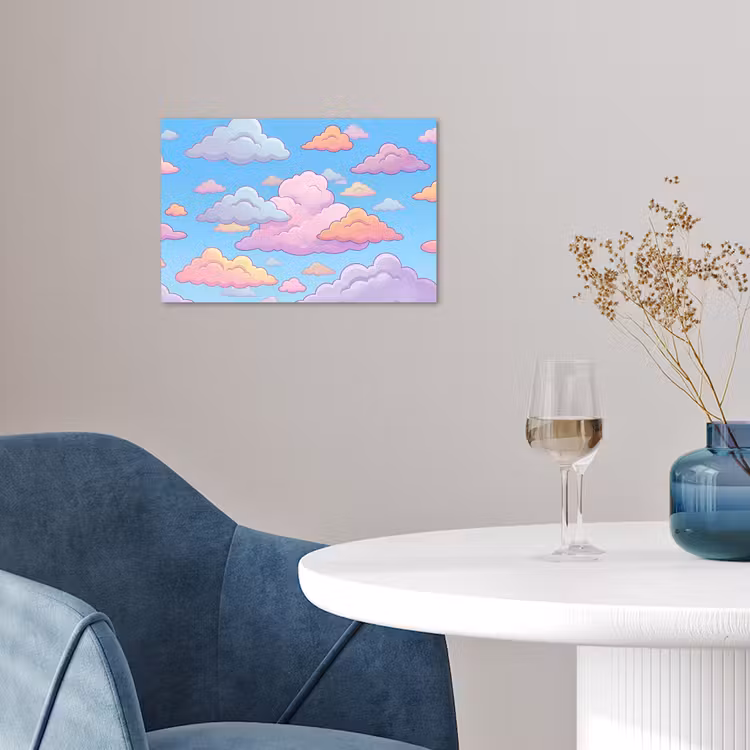 Wolk - Lucht - Natuur - Illustratie - Pastel poster papier klein -sfeer3