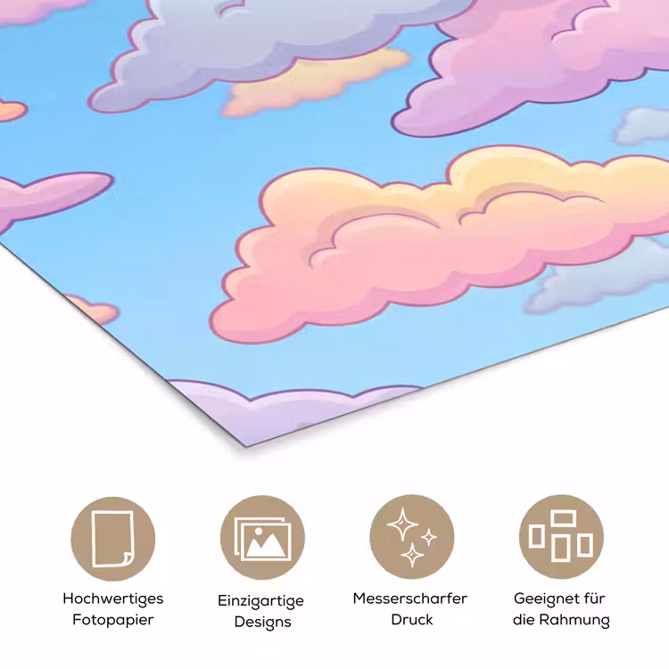 Wolk - Lucht - Natuur - Illustratie - Pastel poster papier klein -tcloseup_DE
