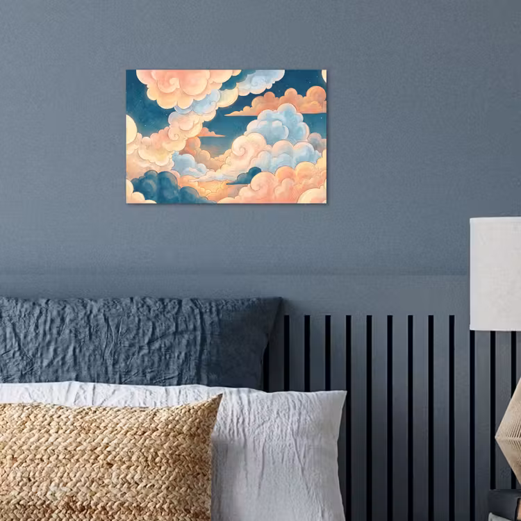 Wolk - Lucht - Natuur - Illustratief - Oranje poster papier klein -sfeer2