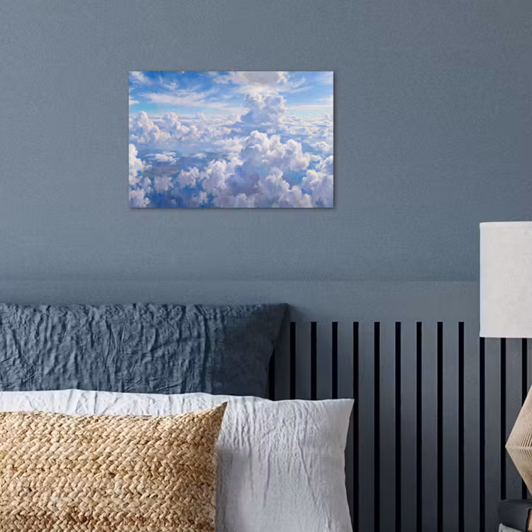 Wolken - Lucht - Natuur - Abstract - Blauw poster papier klein -sfeer2