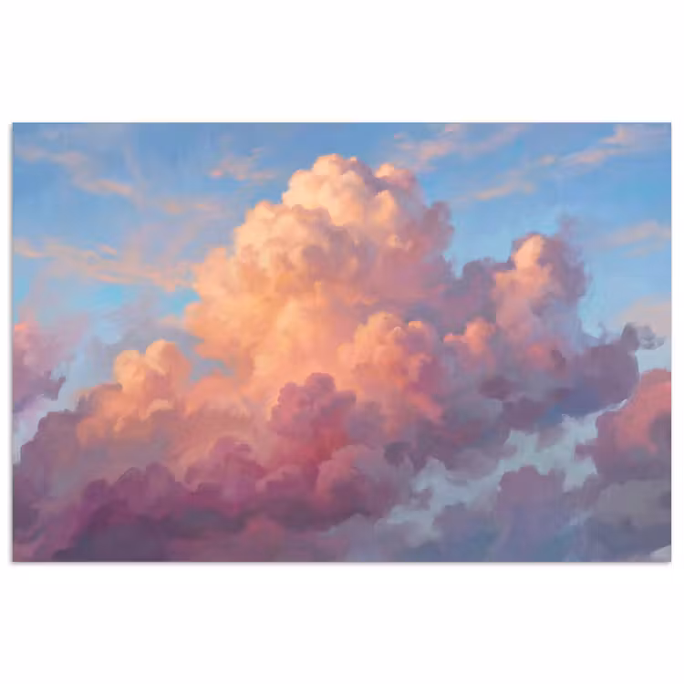 Wolken - Lucht - Natuur - Abstract - Kleurrijk poster papier klein -3d