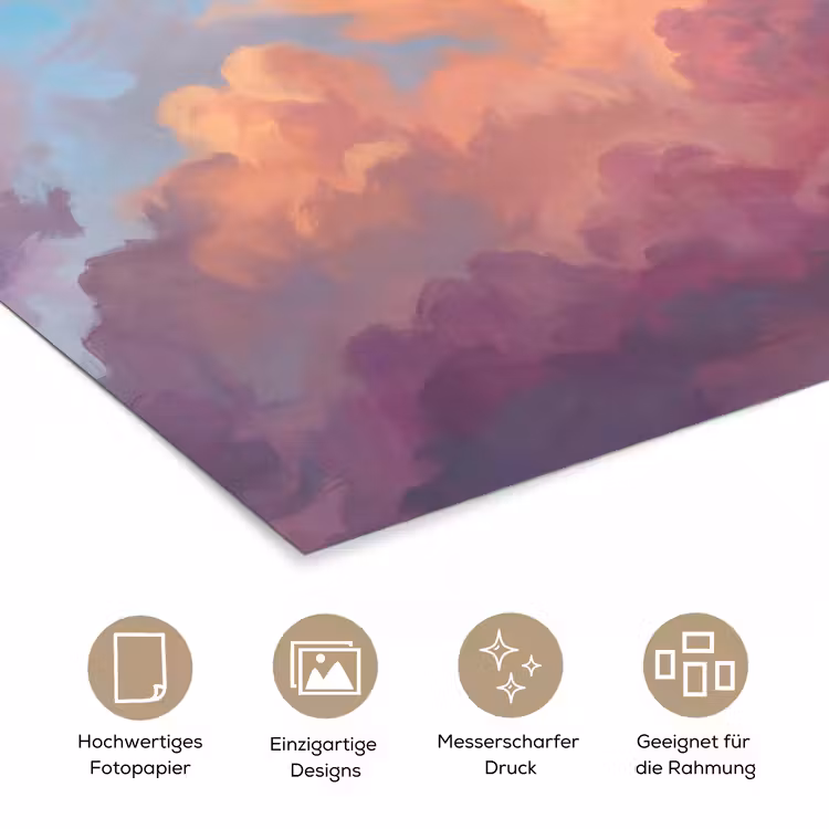 Wolken - Lucht - Natuur - Abstract - Kleurrijk poster papier klein -tcloseup_DE