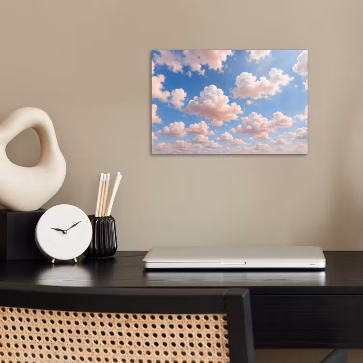 Wolken - Hemel - Natuur - Licht - Blauw poster papier klein -sfeer1