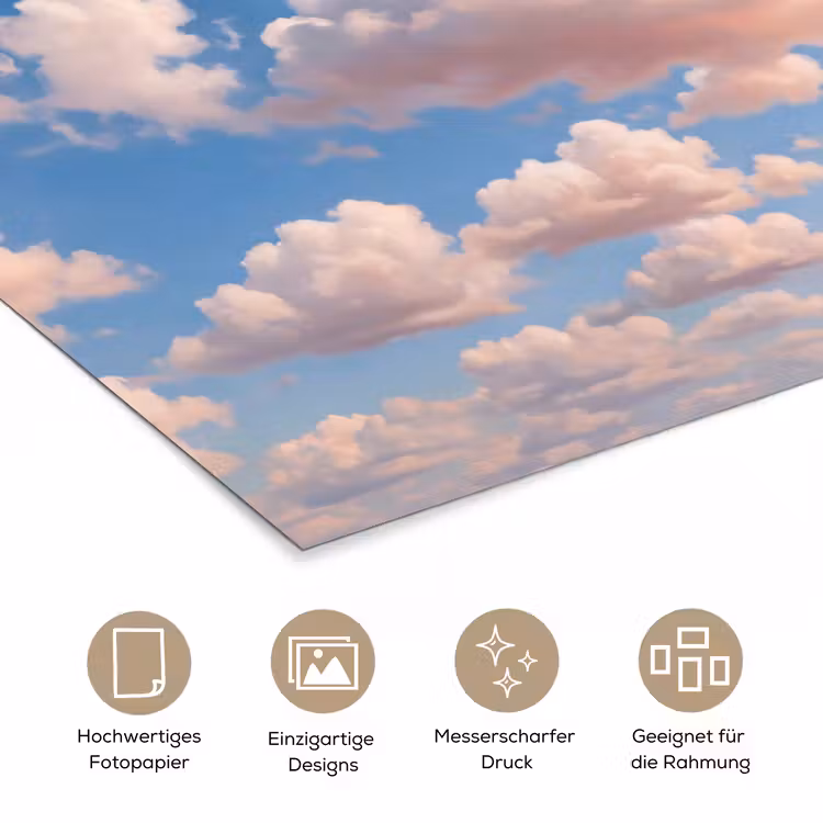 Wolken - Hemel - Natuur - Licht - Blauw poster papier klein -tcloseup_DE